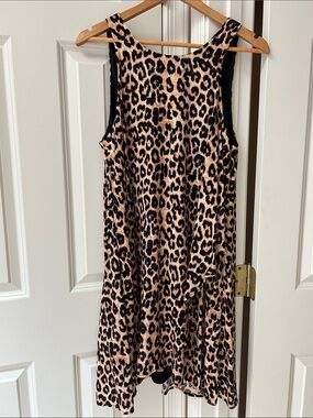 Francesca's Collections Leopard Print Sleeveless Dress - Black and Tan